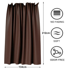 Kuber Industries Shower Curtain | Shelf Lining PVC Curtain for Bathroom | Shower Curtain for Bathroom | Bathroom Shower Curtain with Hooks | 7 Feet | Brown