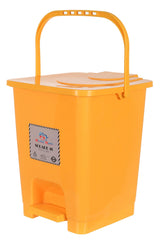 Heart Home Premium Plastic Pedal Dustbin 10 Ltr (Red & Yellow)-Pack of 2