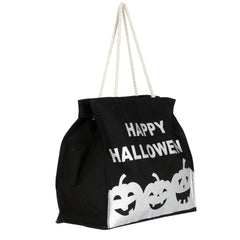 Kuber Industries Canvas Small Lunch Carry Bag (Black)-CTLTC14981