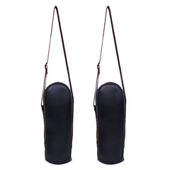 Kuber Industries 2 Pieces Soft Leather Water Bottle Bag, Black, 2 LTR -CTKTC25785