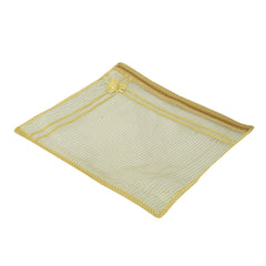 Kuber Industries 12 Piece Fabric Single Packing Saree Cover in Tissue Transparent Sheet, Golden