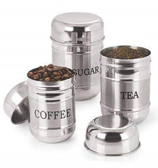 Heart Home Stainless Steel Containers - 500 Ml, 300 Ml, 200 Ml, 3 Pieces, Silver