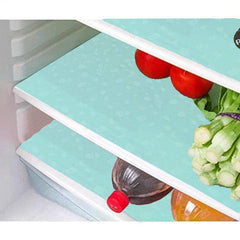 Kuber Industries 3 Piece Self Lining Design PVC Fridge Mat Set - 18"x12", Green