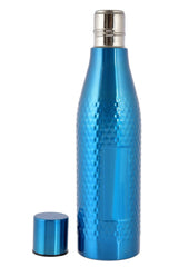 Kuber Industries Hammered Design Stainless Steel Water Bottle, 1000 ML- Pack of 2 (Blue)-HS42KUBMART25187