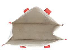 Heart Home Canvas Shopping Bags/Grocery Bag for Carry Grocery, Fruits, Vegetable with Handles Pack of 2 (Red) 54HH4016.
