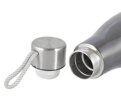 Heart Home Leak/Odour Free Insulated Double Wall Stainless Steel Water Bottle/Flask with Carrying Strip, 1000ml- Pack of 2 (Grey)-HS42KUBMART25176