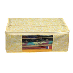 Kuber Industries 3 Piece Non Woven Saree Cover Set, Gold,7 Inches Height -CTKTC6376