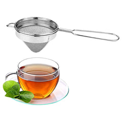 Kuber Industries Double Mesh Stainless Steel Strainer for Cocktails, Tea Herbs, Coffee & Drinks (Silver)