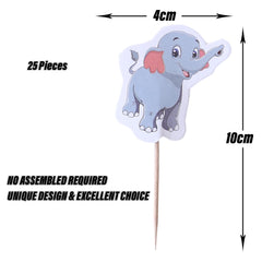 Kuber Industries Cupcake Toppers | Cardboard Cupcake Picks |Decorations Supplies for Farewell | Birthday Party | Theme Cupcake Topper | 25 Pieces | DT-2150 | Multicolor