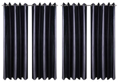 Kuber Industries Polyester 4 Pieces 7 Feet Eyelet Door Curtain (Purple) -CTKTC12953
