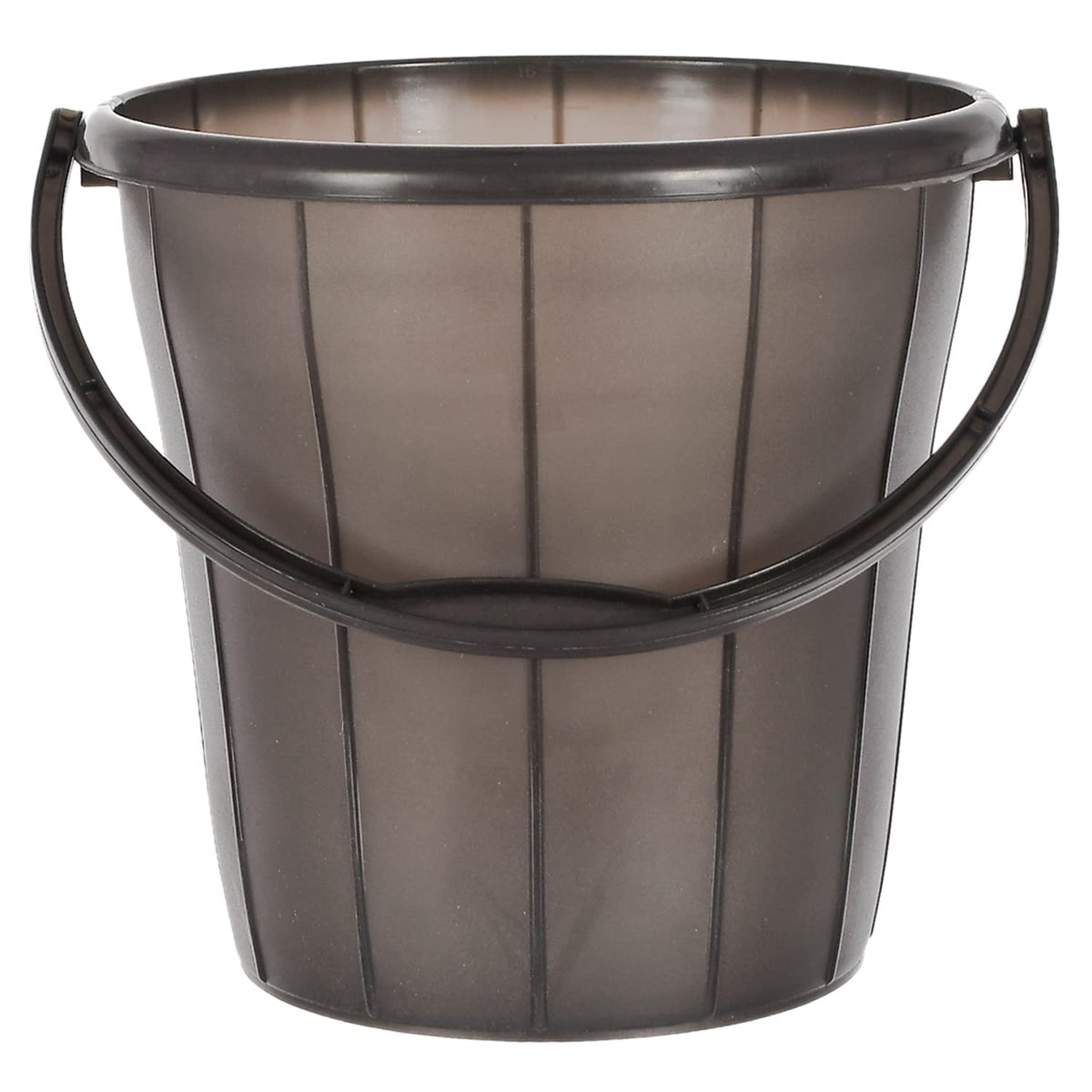 Kuber Industries Plastic Bucket for Home/Kitchen/Office/with Handle & Measuring Scale, 16 Litre (Black)-46KM0324, Standard