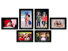 Kuber Industries Collage Photo Frame For Living Room, Wall Set of 6 (Black) Size: 4x6-4 Pc., 5x7-2 Pc.