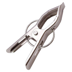 Kuber Industries 12 Piece Stainless Steel Cloth Drying Pegs/Clips, Silver