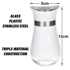 Heart Home Salt Shaker Box | Stainless Steel Pepper Shaker Box | Chilli Flakes Seasoning Sprinkler Box | Namak Daani | Dining Table Masala Box Dabbi | Pack of 3 | Multi