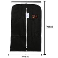 Kuber Industries 4 Piece Non Woven Coat Cover, Black and Cream