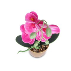 Kuber Industries Artificial Plants for Home Décor|Natural Looking Indoor Fake Plants with Pot|Artificial Flowers for Decoration (Pink)