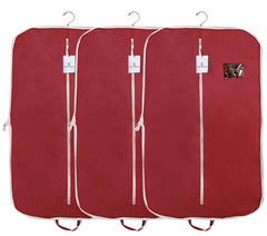 Kuber Industries 3 Pieces Foldable Non Woven Men's Coat Blazer Suit Cover (Maroon) -CTKTC41399