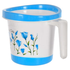 Kuber Industries Floral Print Plastic Bathroom Mug 1 Litre Pack of 2 (Blue & Pink)-46KM0177, Standard