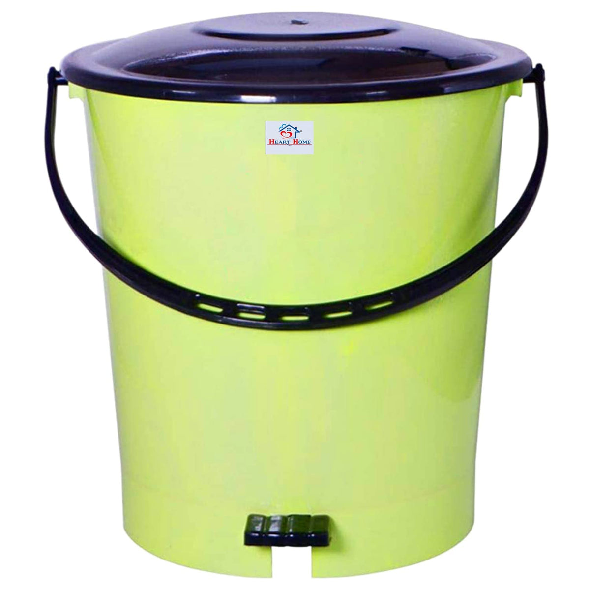 Heart Home Pedal Dustbin|Plastic Pedal Dustbin|Kitchen Waste Paper Bin|Dustbin For Bedroom|5 Liter Dustbin|Pack of 2 (Green)