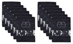 Heart Home Parachute Waterproof 12 Pieces Shoe Cover/Shoe Bag (Black)- CTHH20001