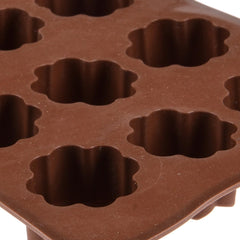 Heart Home Chocolate Mould | Silicone Cookies Mould Cake | Chocolate Cookies Tray | Flower Chocolate Mould Tray | Non-Stick Cookies Moulds | Candy Mold Tray | Pack of 3 | Brown