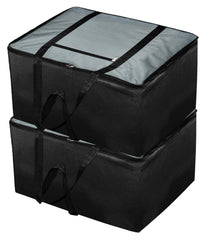 Heart Home Moisture Proof Wardrobe Organizer Storage Bag For Clothes With Zipper Closure and Handle- Pack of 2 (Grey & Black)-HS43HEARTH26663