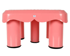 Heart Home Multipurposes Plastic Seating Stool/Patla (Pink)