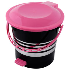 Heart Home Pedal Dustbin|Plastic Pedal Dustbin|Kitchen Waste Paper Bin|Dustbin For Bedroom|Pink Lid 10 Liter Dustbin|Pack of 2 (Black)