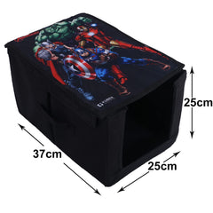 Heart Home Marvel Avengers Shirt Stacker|Foldable Shirt Stacker for Cloth|Non-Woven Wardrobe Organizer for Home With Lid|Pack of 4 (Black)