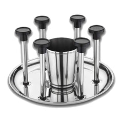 Kuber Industries Stainless Steel Glass Holder & Spoon Organizer (Silver)