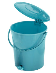 Heart Home 3 Pieces Plastic Dustbin Garbage Bin with Handle, 10 Liters (Blue, Red & Green) - (CTHH016402)