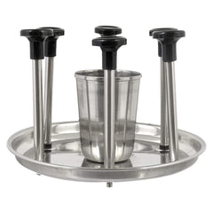 Kuber Industries Stainless Steel Glass Holder & Spoon Organizer (Silver)