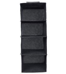 Heart Home 4 Shelf Closet Hanging Organizer, 4 Tier Closet Wardrobe Organizer Clothes Storage Hanger for Family Closet Bedroom, Foldable and Universal Fit (Black)-HHEART15327