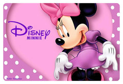 Kuber Industries Disney Minnie Printed PVC Stain Resistant, Anti-Skid, Waterproof 6 Pcs Placemats with 6 Pcs Tea Coasters Set for Dining Kitchen Restaurant Table, Set of 12 (Pink)