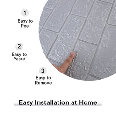 Kuber Industries Foam Brick Pattern 3D Wallpaper for Walls | Soft PE Foam | Easy to Peel, Stick & Remove DIY Wallpaper | Suitable on All Walls | Pack of 5 Sheets, 70 cm X 77 cm