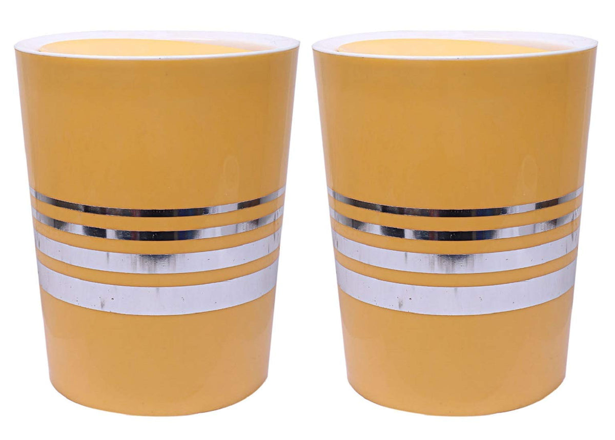 Kuber Industries Plastic 2 Pieces Swing Lid Garbage Waste Dustbin, 5 Liters (Yellow) - CTKTC22853