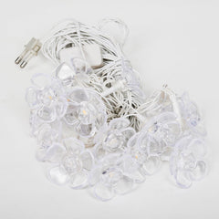 Kuber Industries Diwali Lights | 14 Flower Fairy Lights for Diwali | Christmas | Home Decoration | Indoor & outdoor | Diwali Lights for Decoration | Crystal Flower | Orange