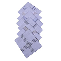 Kuber Industries Cotton 6 Pieces Men's Handkerchief Set - White-CTKTC024235