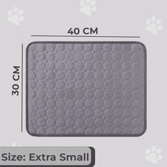 Kuber Industries Rectangular Dog & Cat Bed|Multi-Utility Self-Cooling Pad For Dog & Cat|Light-weight & Durable Dog Bed|ZQCJ001G-XS|Grey