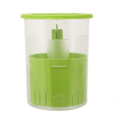 Kuber Industries 2 Pieces Oil Less Plastic Pickle Container,Dinning Table Storage Container for Chutney,Pickles,Achar,Spices,Jam,Ketchup Kitchen Storage,Jars,1000 Ml (Green)-KUBMARTK11359