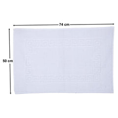 Kuber Industries Greek Design Super Absorbent Cotton 400 GSM Hand Towel|Face Towel|Bath Nets for Men,Women,Kids,30x20 Inches, Pack of 2 (White)