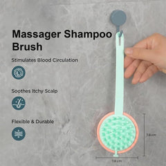 Urbane Home Hair Massager Shampoo Brush | Soft Silicone Bristles | Shampoo Brush for Hair Washing | Massager Brush For Dandruff | XJWTEU-XJBLEU | White & Blue