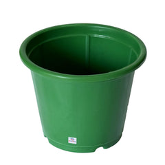 Heart Home Durable Plastic Flower Pot|Gamla with Drain Holes for Indoor Home Decor & Outdoor Balcony,Garden,6"x5",Pack of 8 (Green)