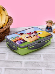Kuber Industries Model-501 Unbreakable Plastic Large Airtight Leakproof Lunch Box/Tiffin (Green)-KUBMART1317