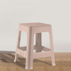 Heart Home Sitting Stool | Stool for Indoor Or Outdoor | Plastic Sitting Stool | Stool for Balcony | Stool for office | Stool for Home & Garden | Optima Big | Pack of 2 | Beige