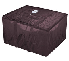 Kuber Industries Parachute 2 Pieces Jumbo Attachi Bag Travel Handbag Storage Carrying Bag, Blanket Cover, Duffle, Travel Multi -Purpose Bag (Black & Brown) CTKTC034676