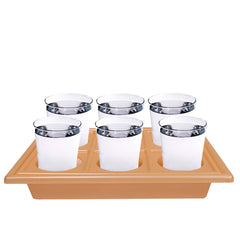Kuber Industries Plastic Glass Holder Tray, 2-Pieces, Orange, Standard (CTKTC01910)
