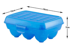 Heart Home Portable Food Grade Plastic Egg Holder/Storage Box For 6 Pieces Egg- Pack of 5 (Blue)-46HH0403