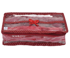 Heart Home Multiuses Dot Printed Tranasparent Bangle Box/Organizer/Kit/Case With 1 Rod- Pack of 2 (Maroon)