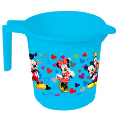 Kuber Industries Disney Team Mickey Print Plastic Bathing Mugs for Bathroom Bath Accessory, 500 ML (Set of 4,Blue & Black) -HS_35_KUBMARTS17146